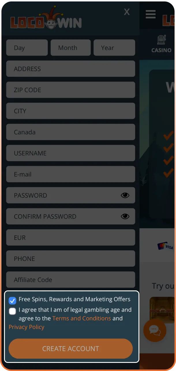 Finaliza el proceso y valida tu perfil para empezar a usar la Locowin App.