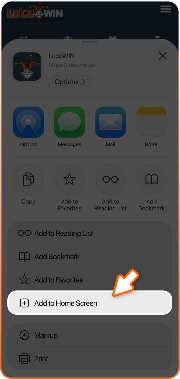 Füge das Icon der Locowin App direkt zu deinem Home-Bildschirm hinzu.