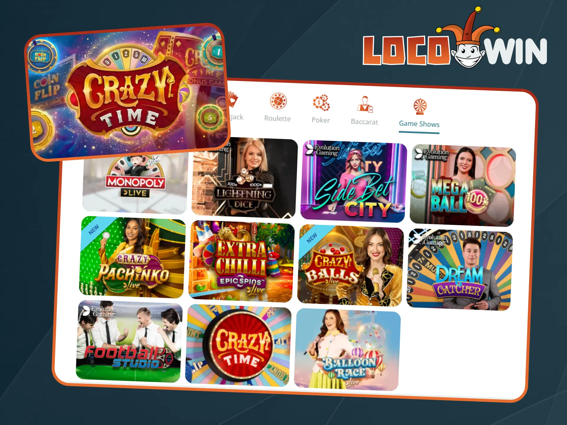 Disfruta de los concursos de televisión en Locowin Casino.