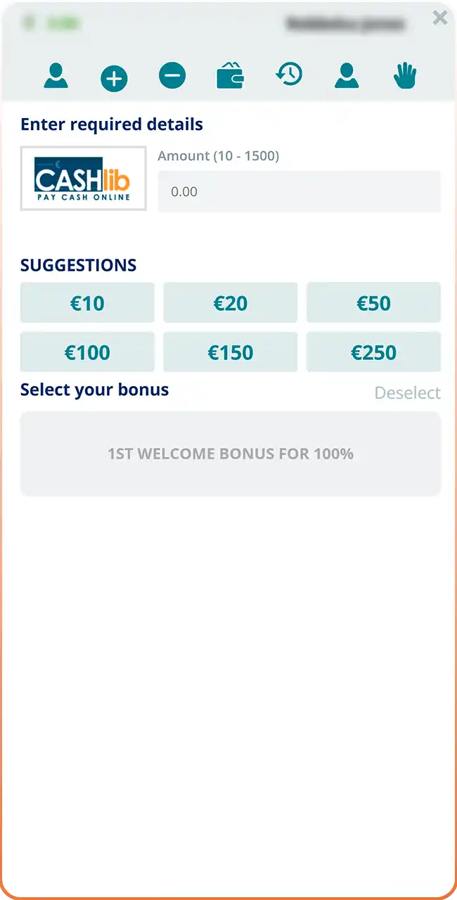 Add betting funds to your Locowin account.