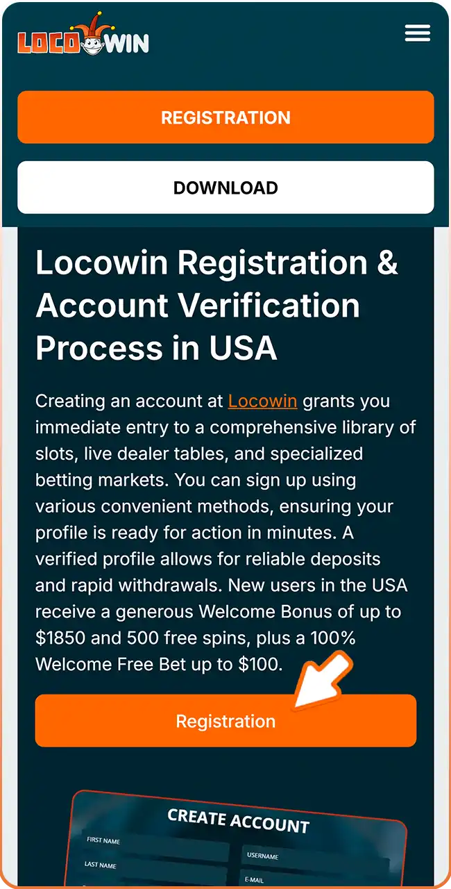 Visit the official Locowin mobile website securely.