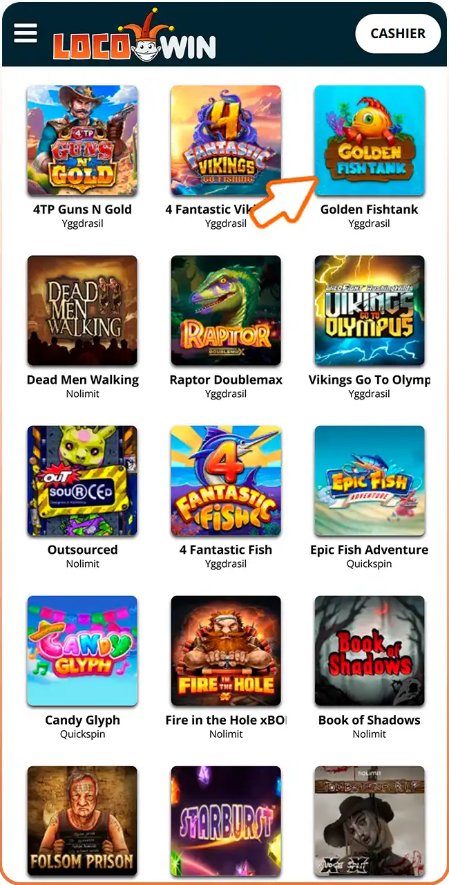 Wählen Sie Ihren bevorzugten Locowin Slot online aus.