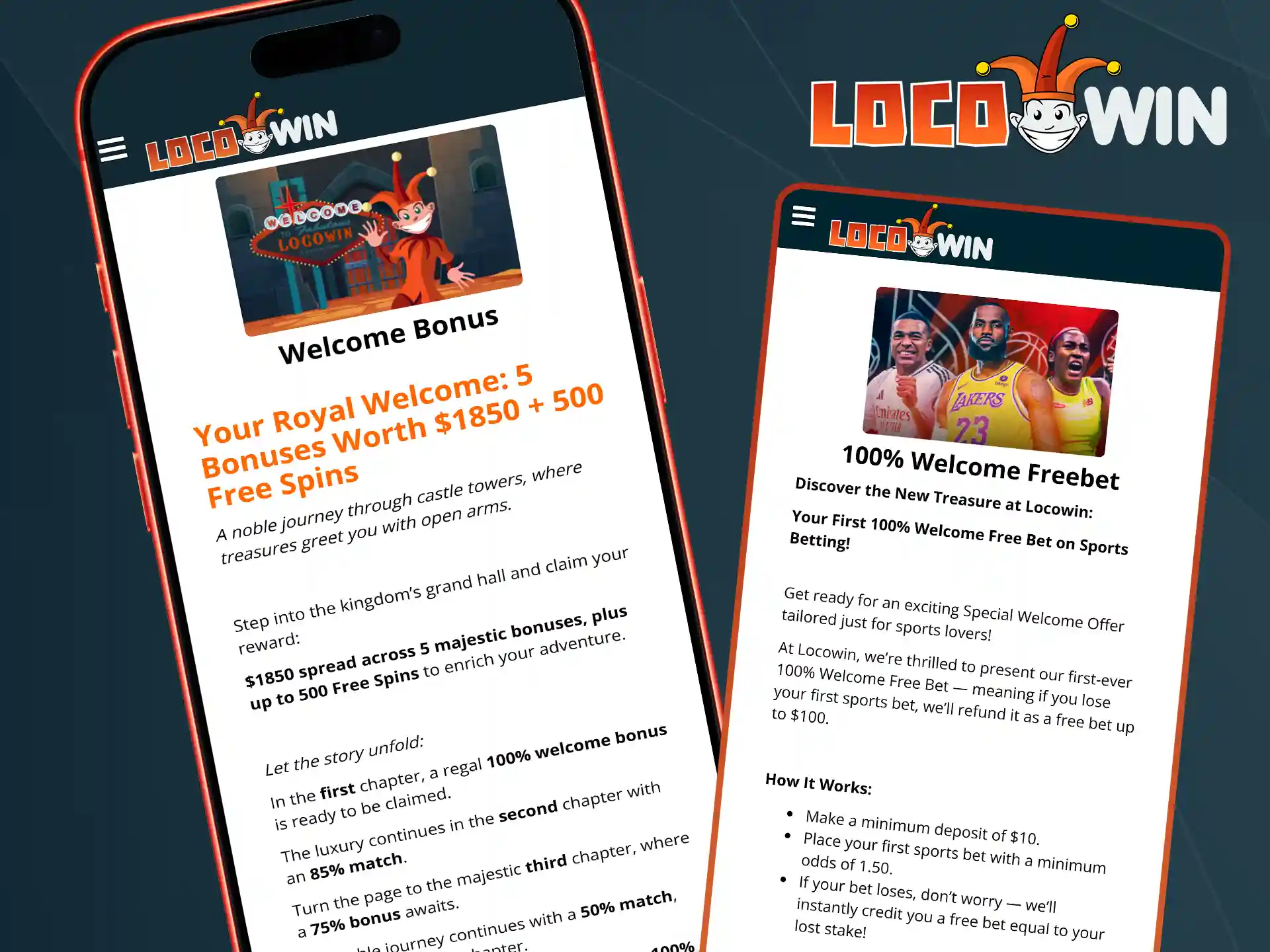 Reclama cómodamente tu bono de bienvenida usando la app móvil de Locowin.